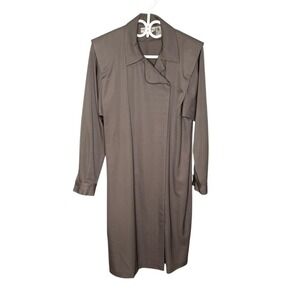 VTG 90s Liz Claiborne Classic Brown Long Sleeve Trench Dress